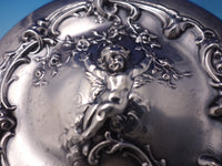 Art Nouveau by Mauser Sterling Silver Cut Crystal Dresser Jar with Putti (#7254)