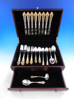 Golden Medici by Gorham Sterling Silver Flatware Set for 8 Service 50 pcs Dinner