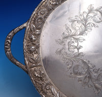 Repousse by Kirk Sterling Silver Drink/Wine/Martini Serving Tray #100 BC (#8519)