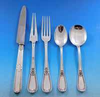 Tetard Freres Perles Sterling Silver Flatware Set Service French 343 pcs Dinner