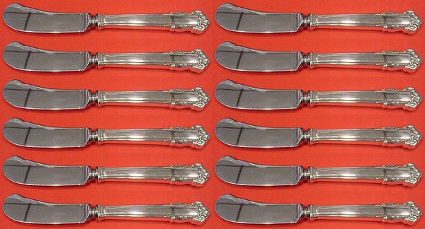 English Shell by Lunt Sterling Silver Butter Spreader HH Paddle Set 12 pcs 6"
