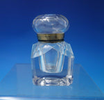 Crystal Inkwell with Brass Rim 3 1/2" x 2 1/4" c.1900 (#5891)