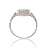 Platinum 2.50 Carat Genuine Natural Australian Opal Ring Size 7 (#J6989)