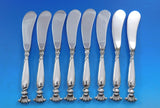 Romance of the Sea Wallace Sterling Silver Butter Spreader HH Paddle Set 8 pcs