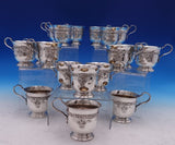 Meadow Rose by Wallace Sterling Silver Punch Bowl Set 19pc (#8078) Fabulous!