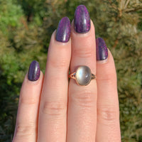 10k Rose Gold 5 Carat Cat's Eye Genuine Natural Moonstone Ring 5.75 (#J6579)