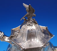 Edward John and Barnard English Victorian Sterling Tea Set 4pc w/Bird (#7677)