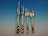 Silver Iris by International Sterling Silver Flatware Set for 12 Service 65 pcs