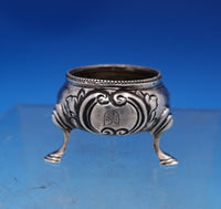 Charles Boyton English Victorian Sterling Silver Salt Cellar Flowers Lion #7391