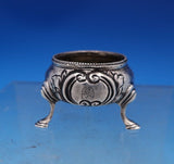 Charles Boyton English Victorian Sterling Silver Salt Cellar Flowers Lion #7391