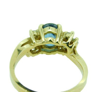 14k Gold 1.35 Carat Blue Genuine Natural Sapphire and Diamond Ring (#J403)