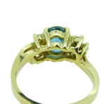 14k Gold 1.35 Carat Blue Genuine Natural Sapphire and Diamond Ring (#J403)