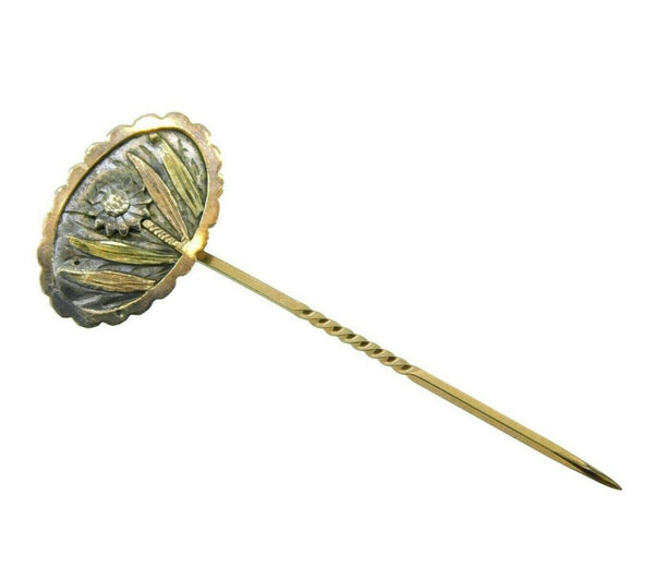 Sterling and Gold Floral Stick Pin (#J1658)