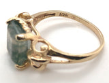 10k Yellow Gold 2.47ct Moss Genuine Natural Agate Ring Size 6 Jewelry (#J6787)