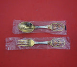Christmas by A. Michelsen Sterling Silver Fork and Spoon Set 2pc 1928 Epiphyllum