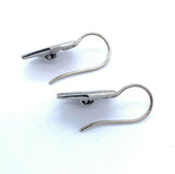 14k White Gold Top Cufflink Earrings with New Wires (#J5147)