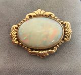 10k Yellow Gold Large Genuine Natural Opal Pin (#J5309)