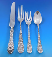 Baltimore Rose by Schofield Sterling Silver Flatware Set 79 pcs most Plain Back