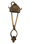 Victorian Brass Skirt Lifter with Geometric Design 6 1/4