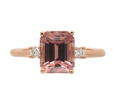 14k Rose Gold 1.60 Carat Pink Genuine Natural Tourmaline Diamond Ring (#J7535)