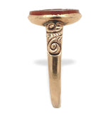 10k Rosey Yellow Gold Genuine Natural Carnelian Stone Warrior Cameo Ring #J7274