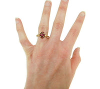 10k Yellow Gold Victorian Red Glass and Seed Pearl Ring (#J4773)