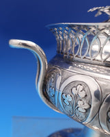 Austrian .813 Silver Sugar Bowl w/ 3-D Leaf and Flower 3 Level Finial (#8442)