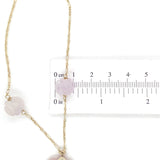 14k Yellow Gold Art Deco Carved Genuine Natural Rose Quartz Necklace (#J7180)