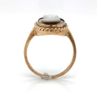 10k Yellow Gold Genuine Natural Mother of Pearl Shell Cameo Ring (#J6301)