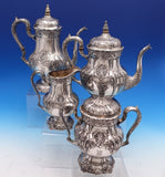 Richelieu by International Sterling Silver Tea Set 4pc Hand Chased (#7858)