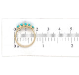 14k Yellow Gold Genuine Natural Turquoise 5-Stone Band Ring Size 6 (#J6800)