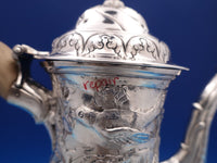 Irish Dublin 1775 Sterling Silver Coffee Pot Swans Birds Swags (#8390)