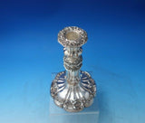 English Victorian Silver on Copper Candlestick Pair Floral #5688 c.1850 (#5942)