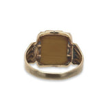 10k Yellow Gold Men's Genuine Natural Tiger's Eye Quartz Cameo Ring (#7061)