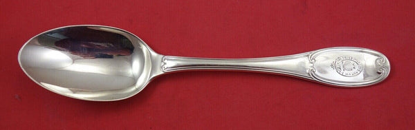George Adams English Sterling Silver Dinner Spoon engraved crest London 8 1/2"