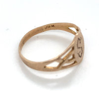 10k Yellow Gold Open Weave Baby Signet Ring with S Monogram Jewelry (#J5969)