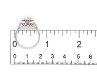 14k White Gold .80ct European Cut Genuine Natural Diamond Ring Ruby Halo #J7265