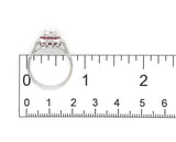 14k White Gold .80ct European Cut Genuine Natural Diamond Ring Ruby Halo #J7265