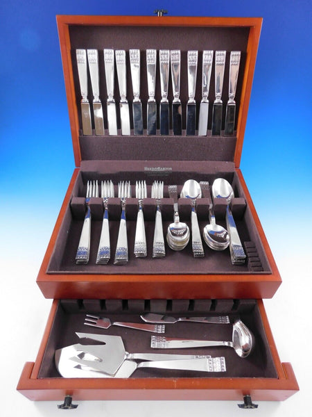 Donatello by Stancampiano Italy Sterling Silver Flatware Set 65 pieces Dinner