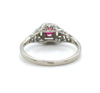14k White Gold Art Deco .28ct Genuine Natural Ruby Filigree Ring (#J6334)