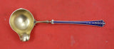 Norwegian Sterling Silver Sauce Ladle w/ spout vermeil blue & white 5 5/8"