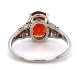 18k White Gold 3.53 Carat Spessartine Genuine Natural Garnet Ring 5.75 (#J7413)