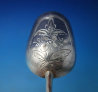 Russian .84 Silver Tea Caddy Spoon / Scoop HH Engraved Flowers 3 3/8" (#6085)