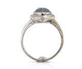10k White Gold Marquise Navette Genuine Natural Hematite Ring Size 6.25 (#J6286)