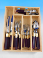 Prisma Amethyst by Mikasa Stainless Steel Flatware Set Service 20 pieces