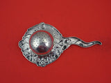 Floral by Various Maker Sterling Silver Tea Strainer #267 wide rim of flowers 7"