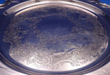 Chantilly by Gorham Silverplate Tray Round #YC1334 w/ Chased Center 15" (#8803)