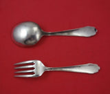American Metal Crafts by Amcraft Sterling Silver Baby Set 2pc 4 3/4" Infant