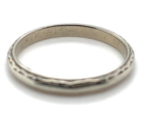 14k White Gold Wedding Band Scalloped and Beaded Size 6.5 Jewelry (#J5987)