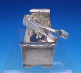 Kalo Sterling Silver Sugar Cube Holder w/ Applied "HAB" Mono and Tongs (#8015)